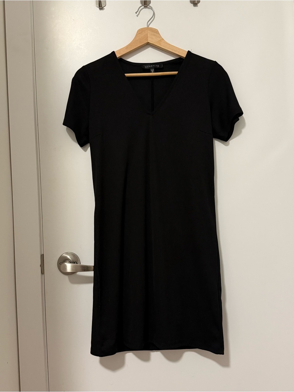 Dynamite Black V-Neck Shirt Dress